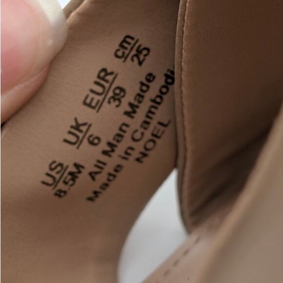 Franco Sarto Noel Open Toe Block Heel Strappy Sandals Tan Size US8.5M EU39 - Picture 7 of 10